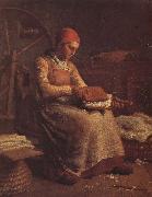 Jean Francois Millet Peasant hackle wool oil